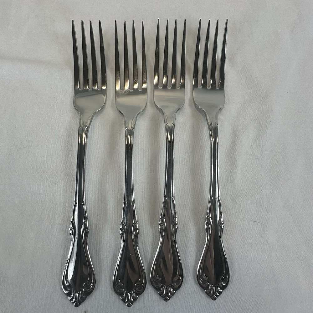 LOT OF 4 WM. A. ROGERS ONEIDA STAINLESS *SUTTON PLACE* DINNER FORKS Excellent - Picture 1 of 4